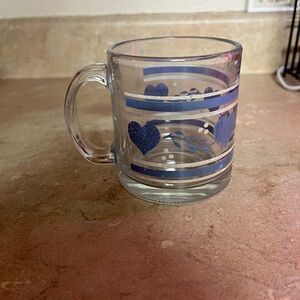 Libbey county heart blue mug